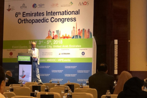 Dokter Lagast als gast spreker  op "6th Emirates International Orthopaedic Congress” In Dubai van 3-5 mei 2018.