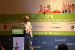 Dokter Lagast als gast spreker  op "6th Emirates International Orthopaedic Congress” In Dubai van 3-5 mei 2018.
